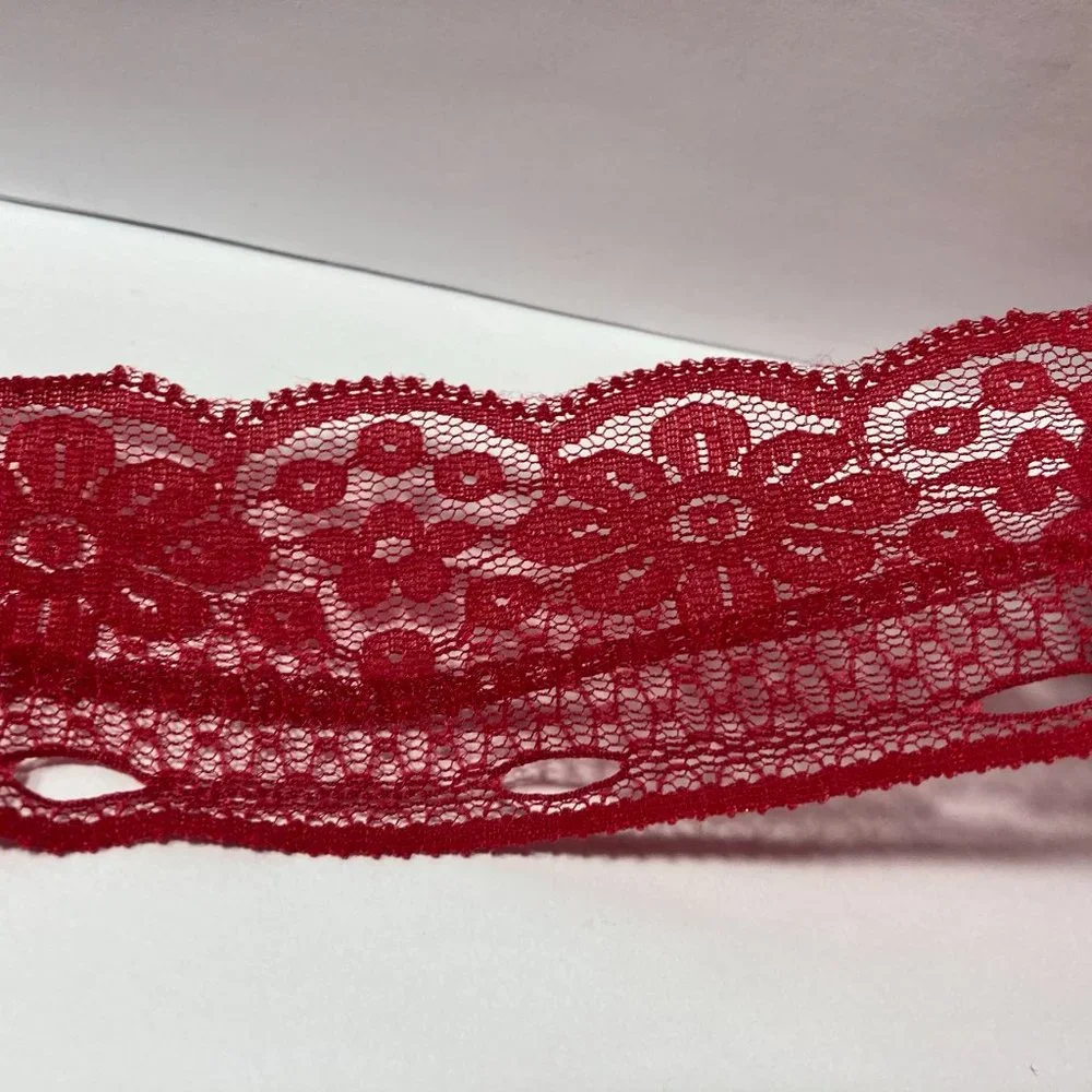 Red Floral Lace Ribbon Crafts Trim 2