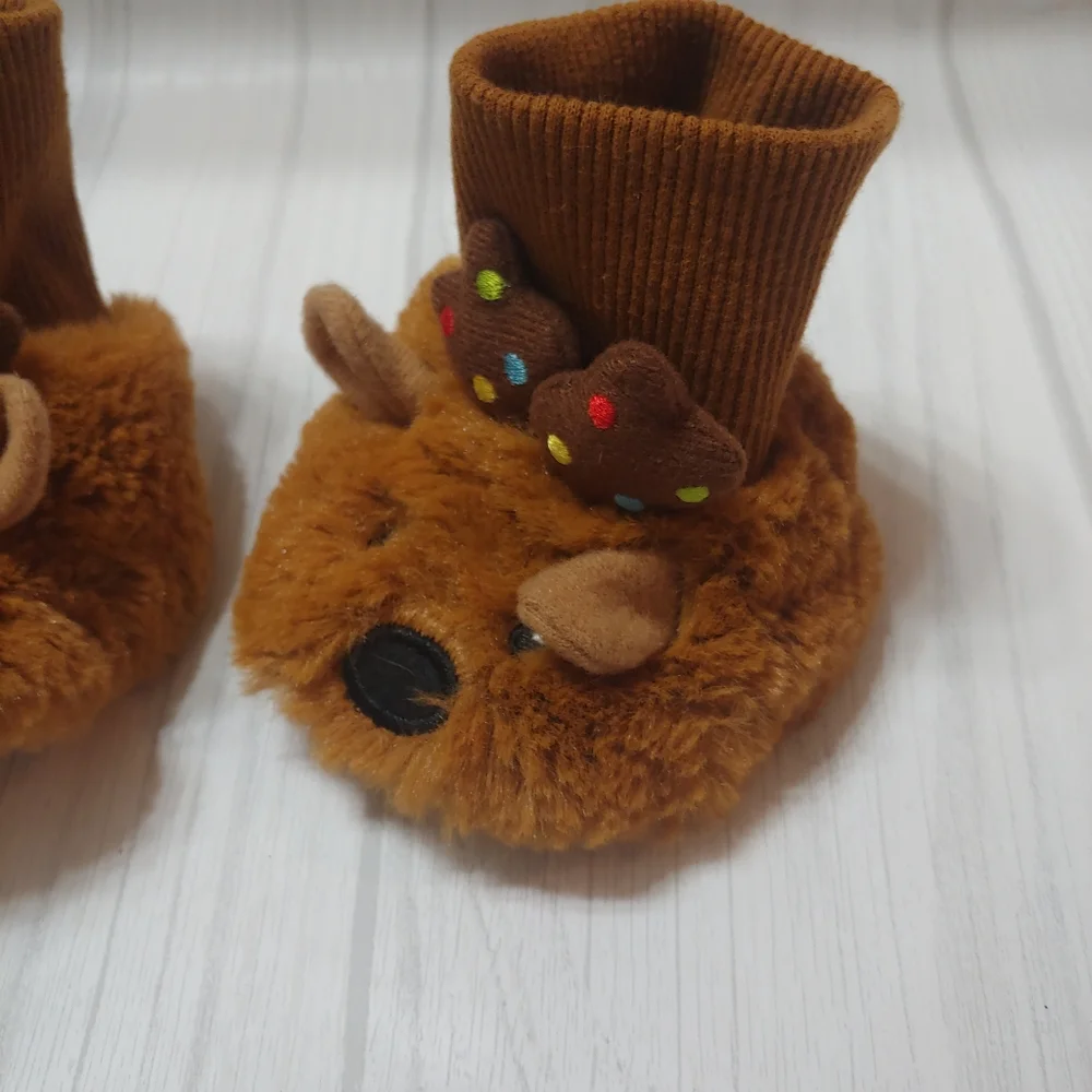 Baby Ganz Deer Booties, Size 0-6 Months, Brown 🦌