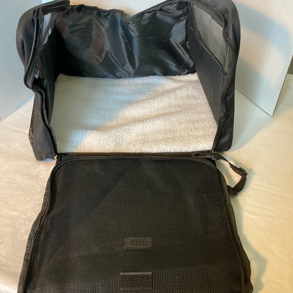 PET CARRIER MULTI POCKET MESH OVER SHOULDER STRAP