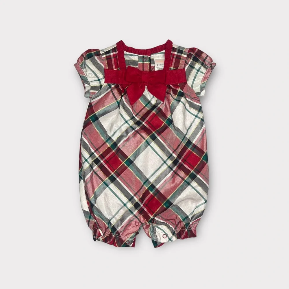 Gymboree 2013 Holiday Plaid Ribbon Romper