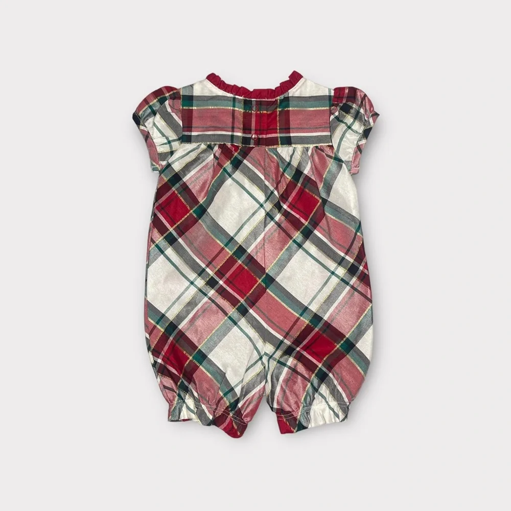 Gymboree 2013 Holiday Plaid Ribbon Romper