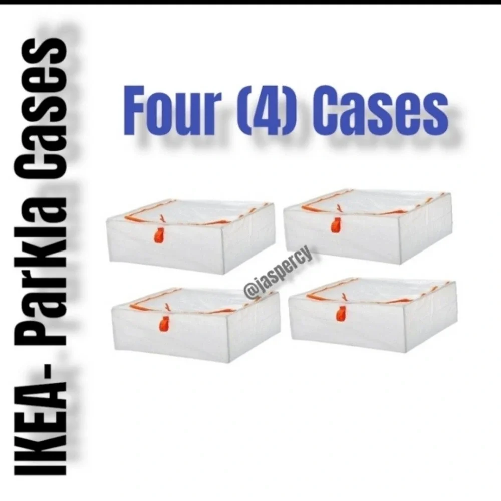 IKEA PÄRKLA Set -Four (4) Roomy Sturdy Storage Reusable Case Tote Travel Cube