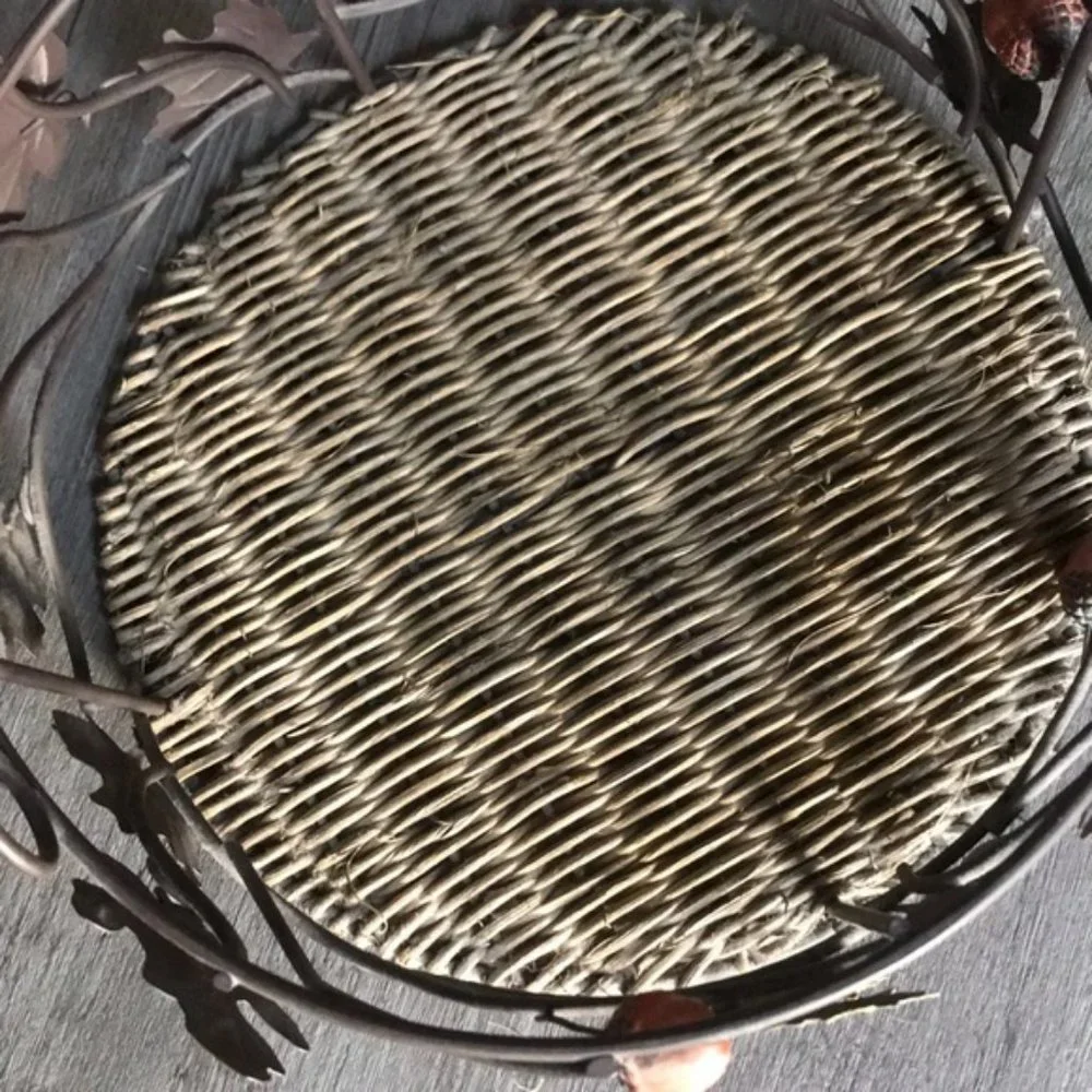 Pier 1 Decorative Wrought Iorn & Wicker Weave Fall/Autumn Basket