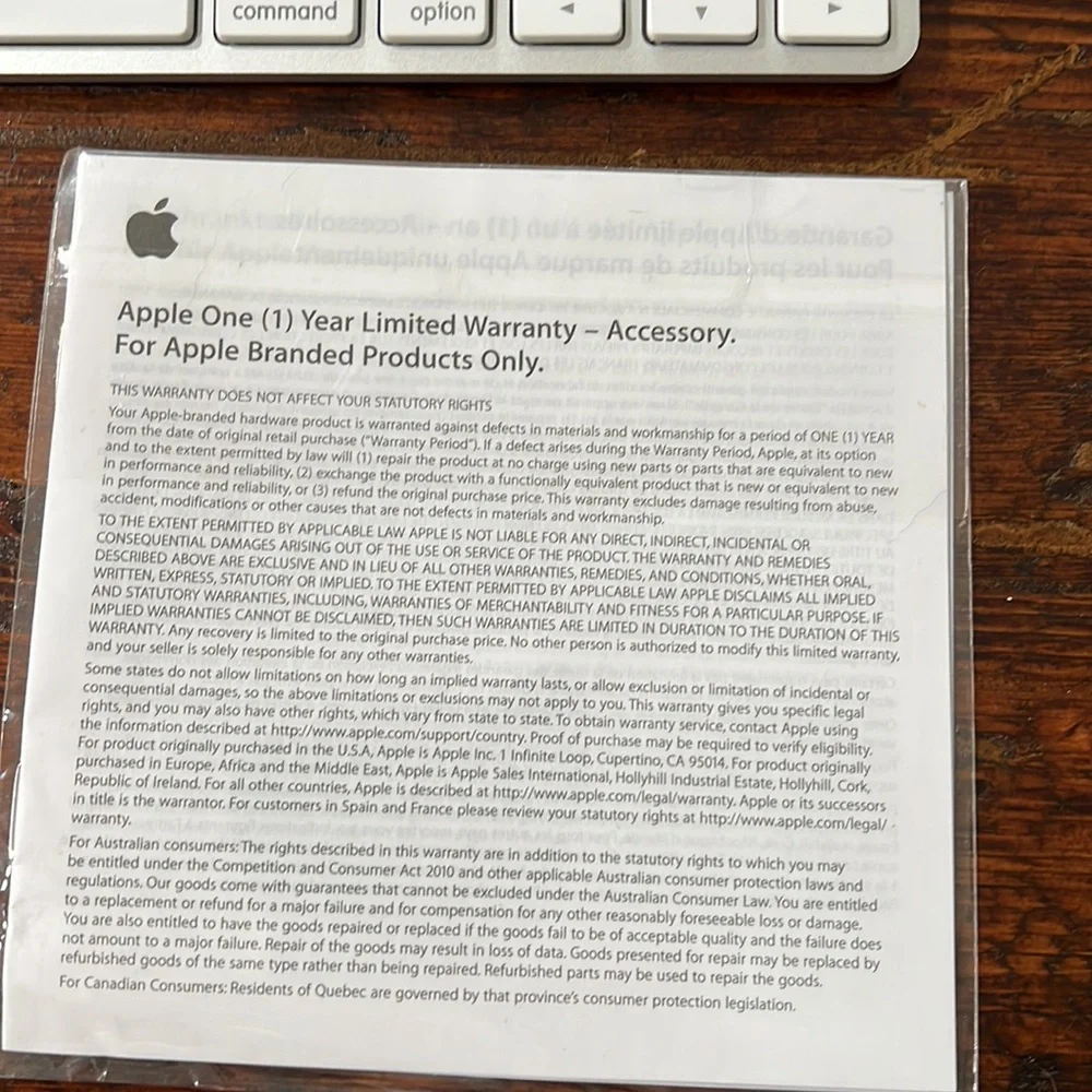 Version one of the Apple Wireless Keyboard. Never Used.