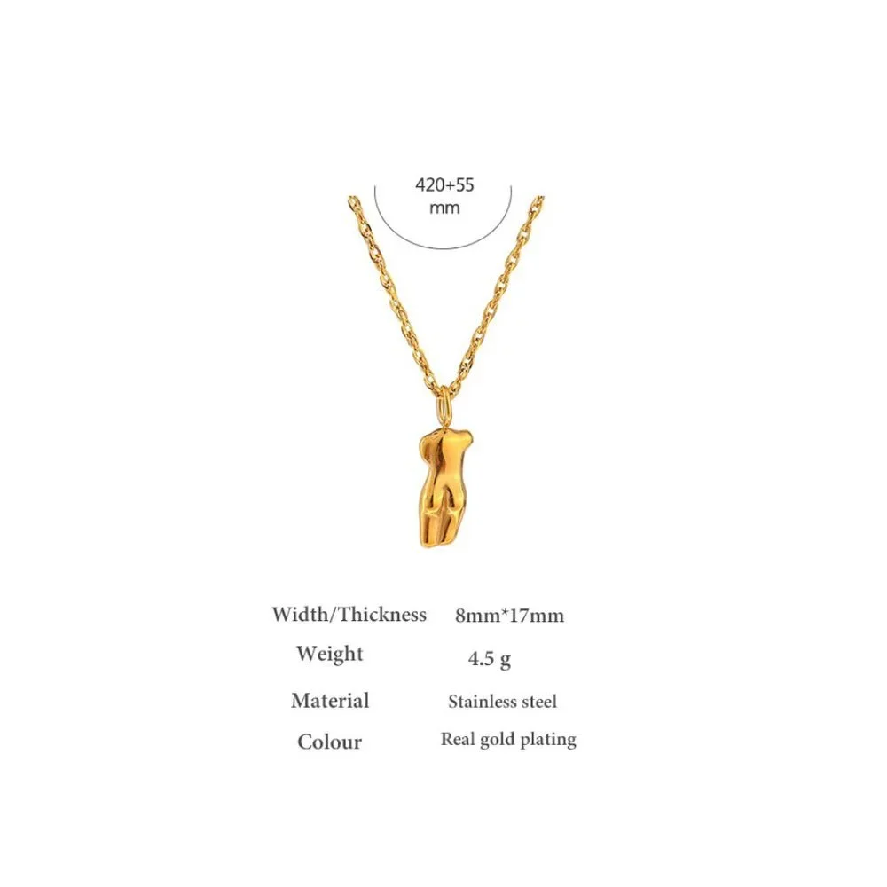 ^NEW 18K Gold Plated Female Woman Figure Pendant Necklace