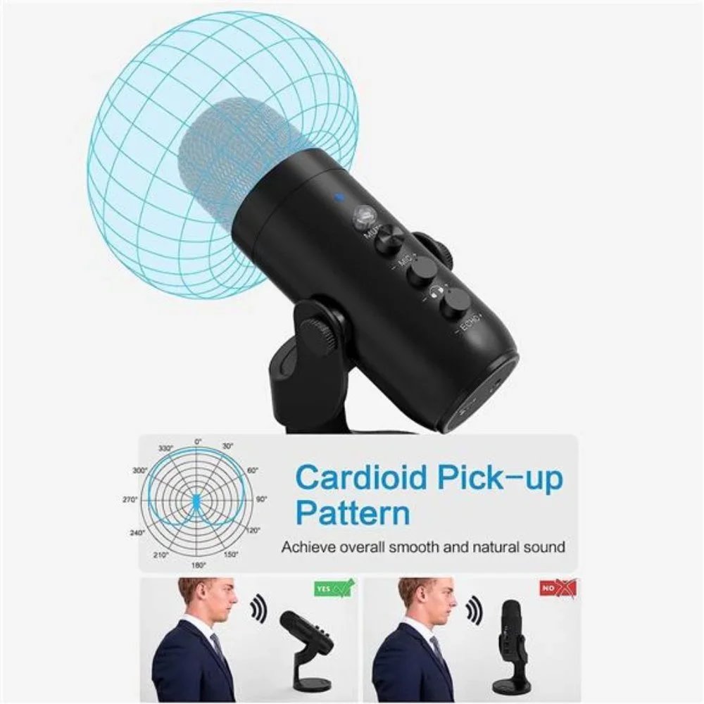 USB Microphone,Condenser Computer PC Mic,Plug&Play Gaming Microphones for PS 4&5