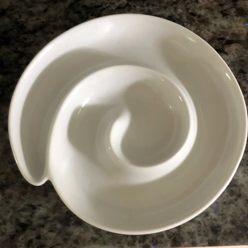 Crate & Barrel by BIA GORDON BLUE Porcelain Swirl Appetizer Dish