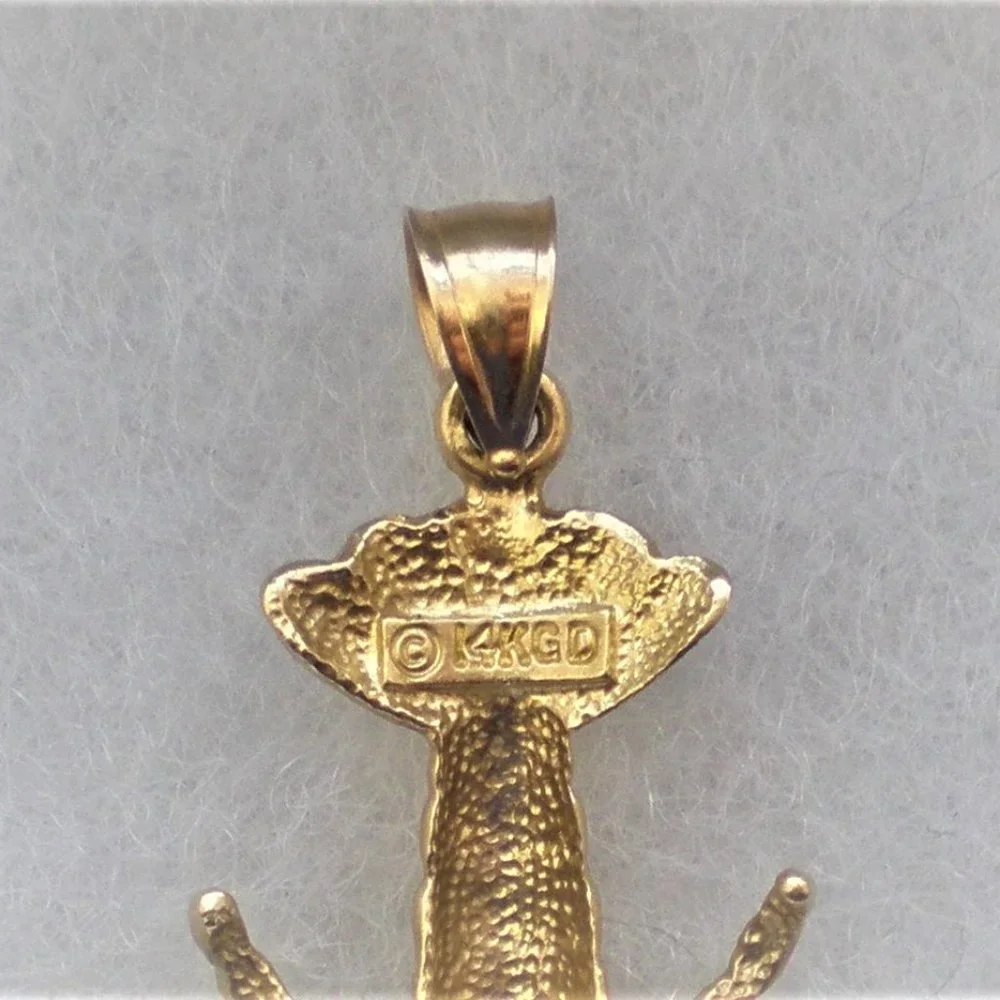 Vintage Large Solid 14K Yellow Gold 2D Lobster Pendant