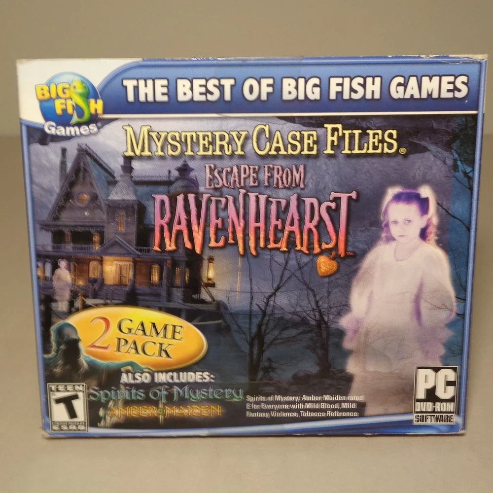 MYSTERY CASE FILES: ESCAPE FROM RAVENHEARST / 2 Games New PC DVD-ROM Video Game