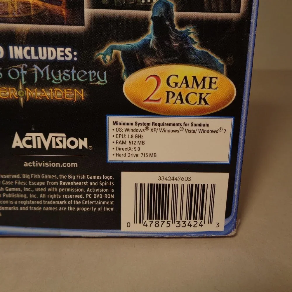 MYSTERY CASE FILES: ESCAPE FROM RAVENHEARST / 2 Games New PC DVD-ROM Video Game