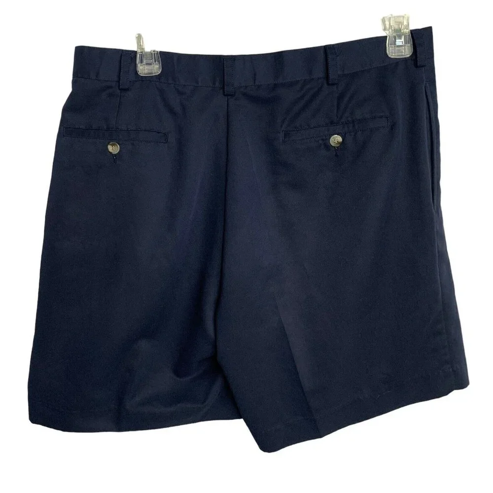 Izod Club International Tour Mens Blue Golf Dress Shorts 38 Casual Pleated