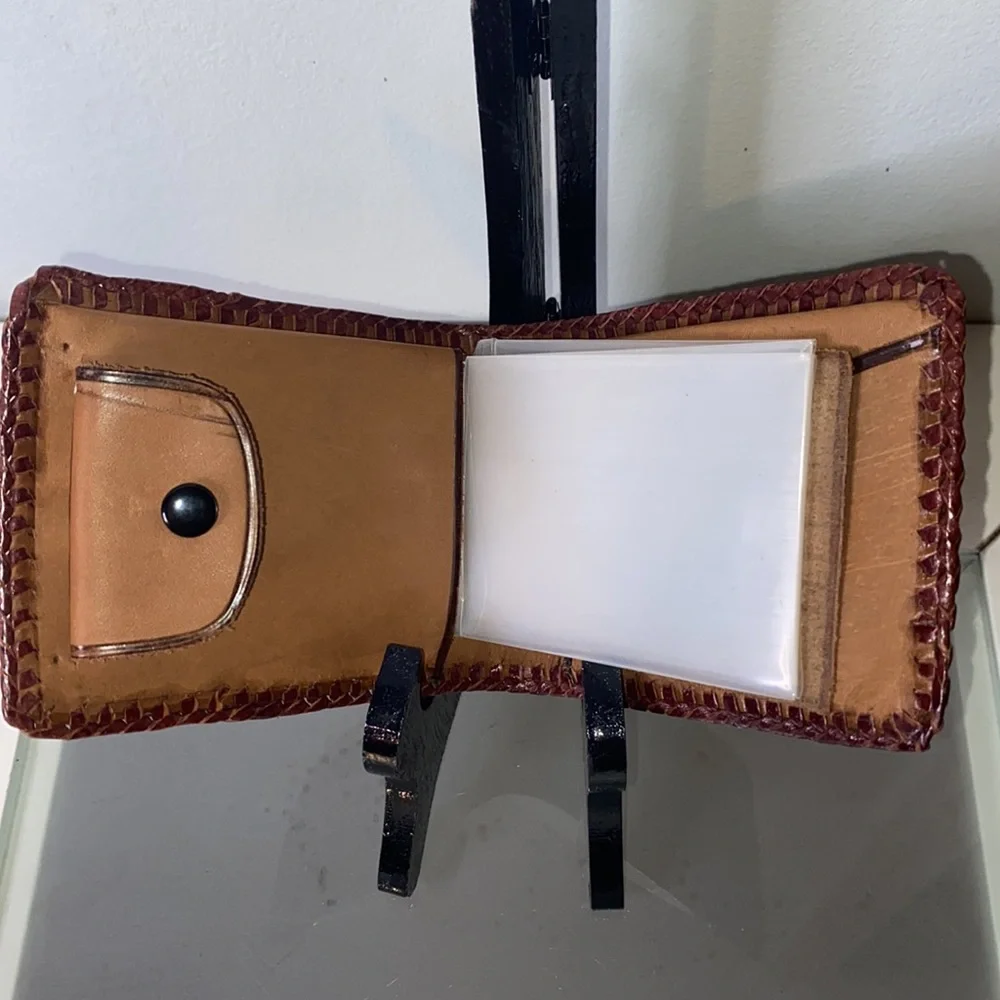 Vintage Tooled Leather Horse & Barn Country Western Wallet Billfold