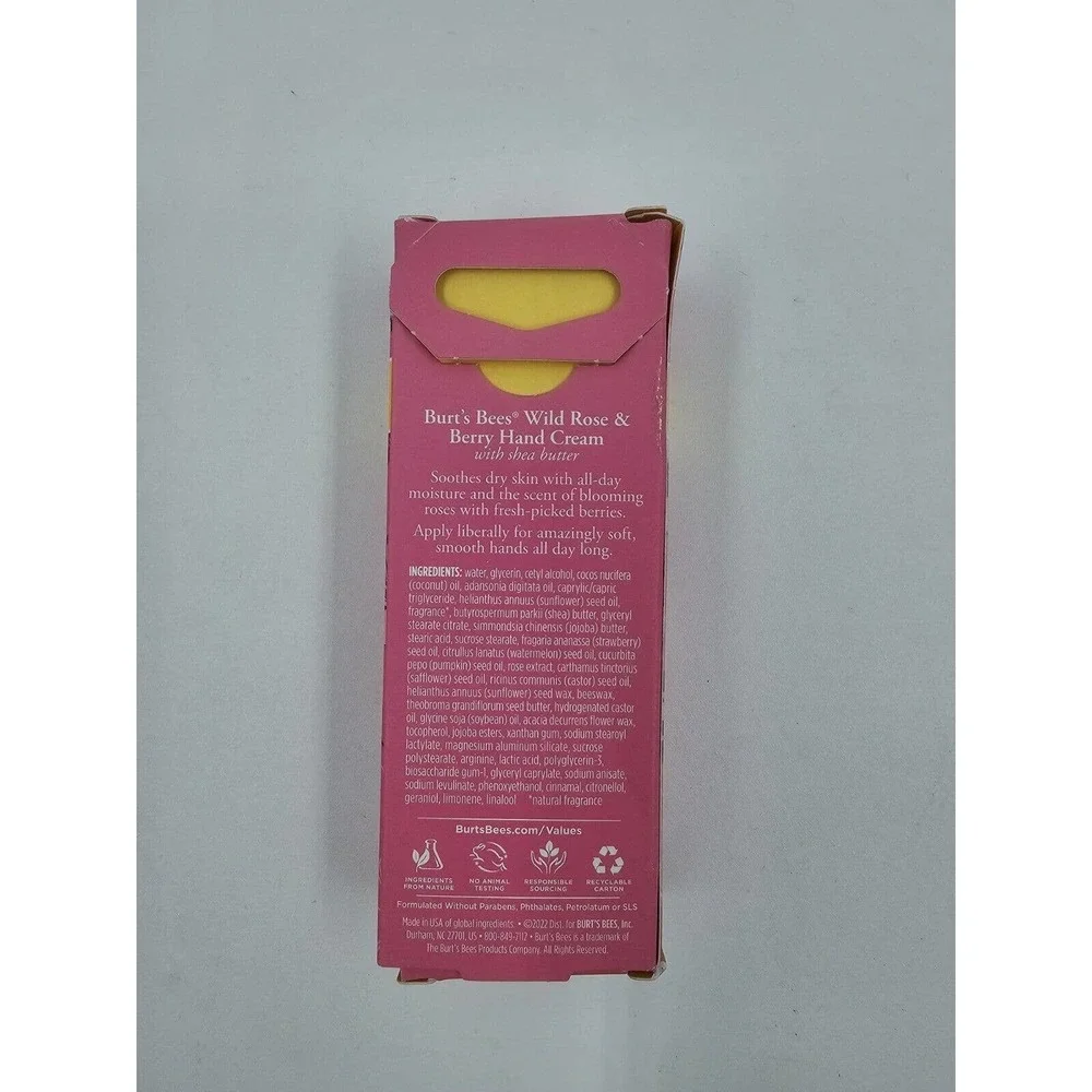 Burt's Bees Hand Cream WILD ROSE & BERRY w/ Shea Butter 1 oz