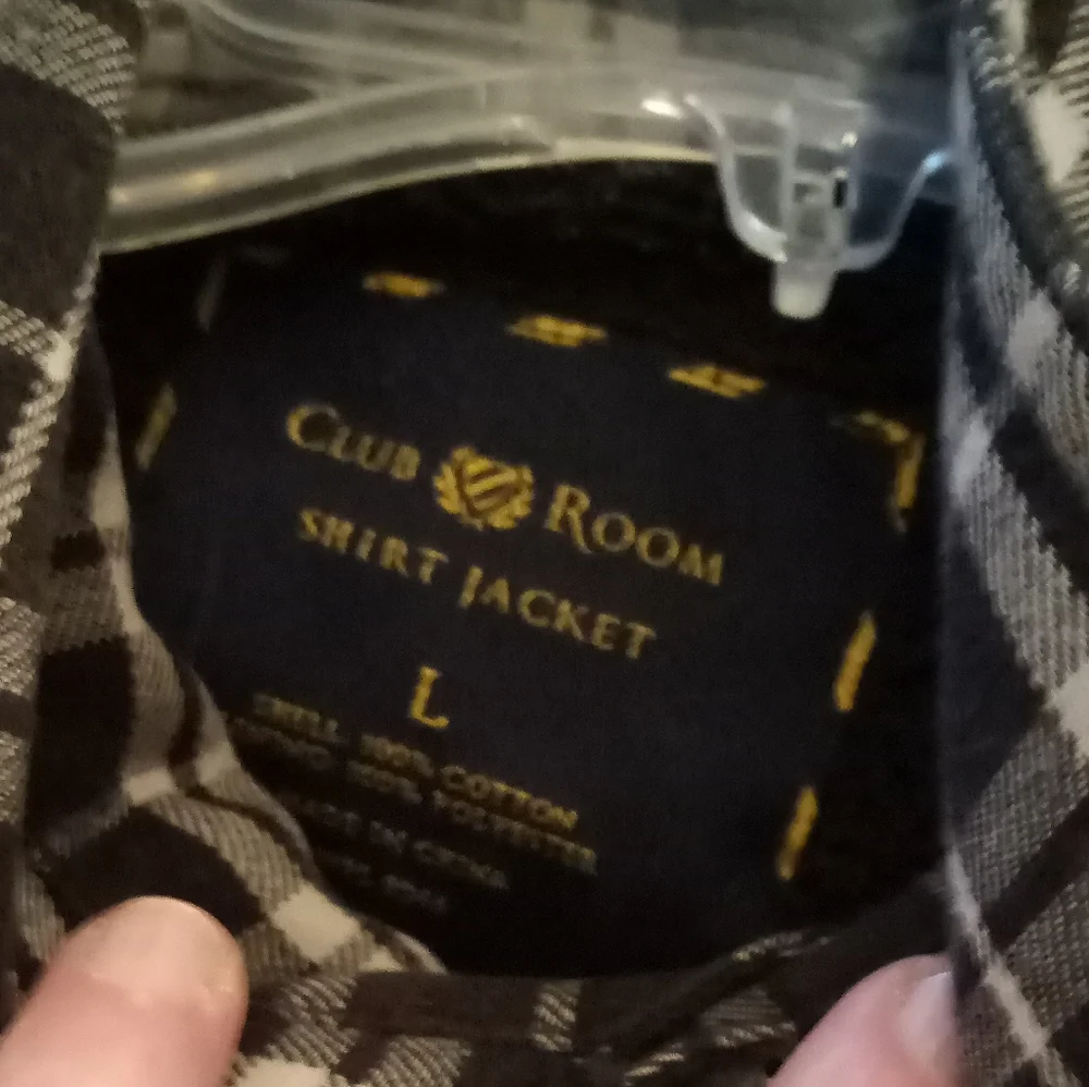 Club Room Men's Black White Shirt Jacket size LG