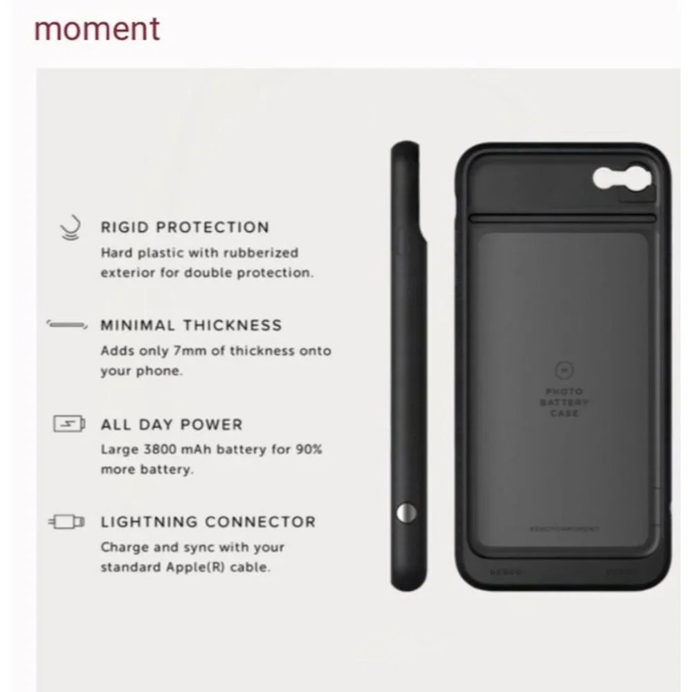Moment Battery Case for iPhone 7 8 Plus