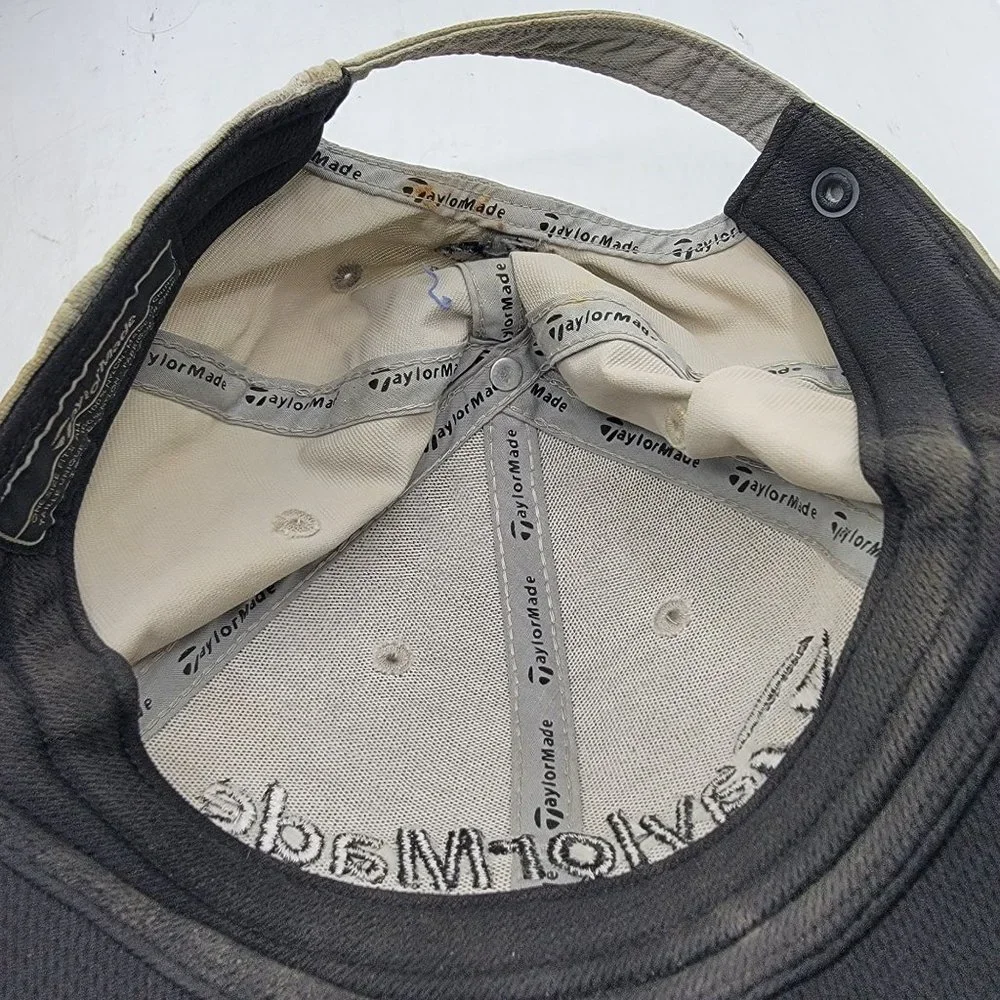 TaylorMade Hat Cap Strap Back Mens Adjustable White Golf Hat Casual Athletic