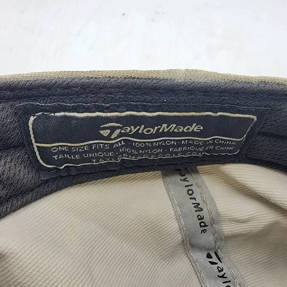 TaylorMade Hat Cap Strap Back Mens Adjustable White Golf Hat Casual Athletic