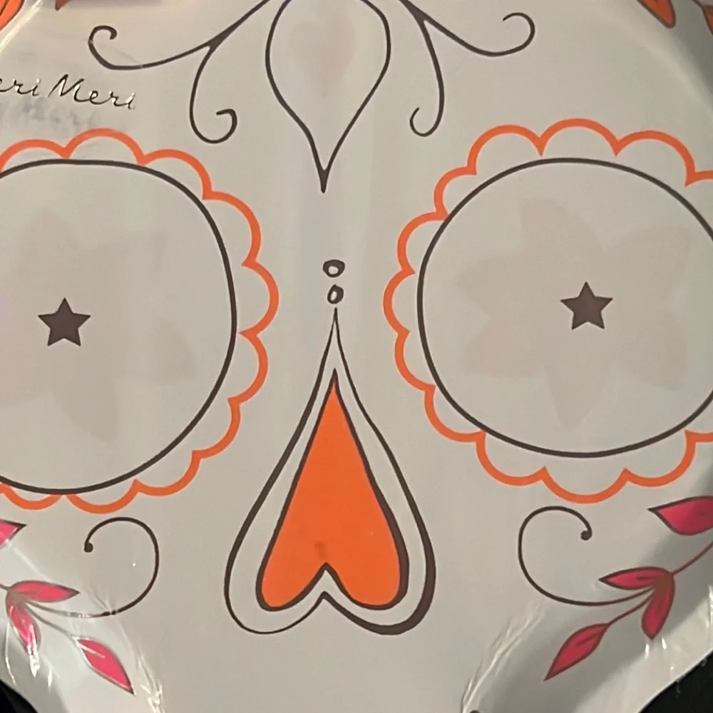 Meri Meri candy skull party bundle: plates w/matching napkin & swirl cups-NWT