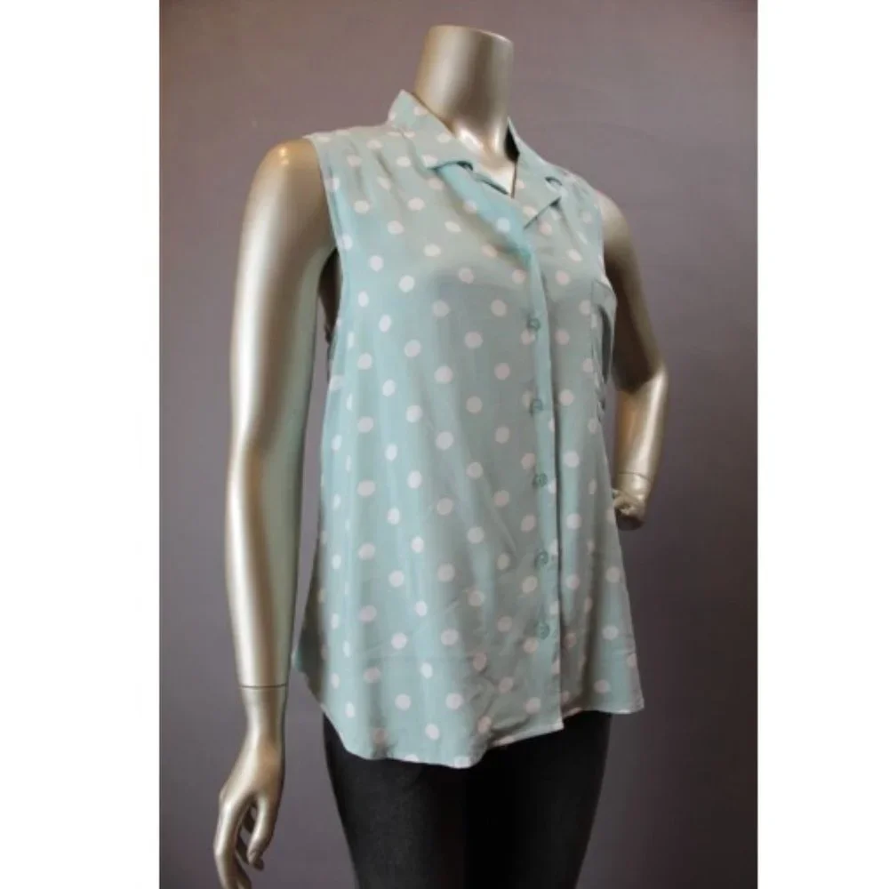 NWT MINKPINK Peppermint Patty Mint Green Polka Dot Sleeveless Top S