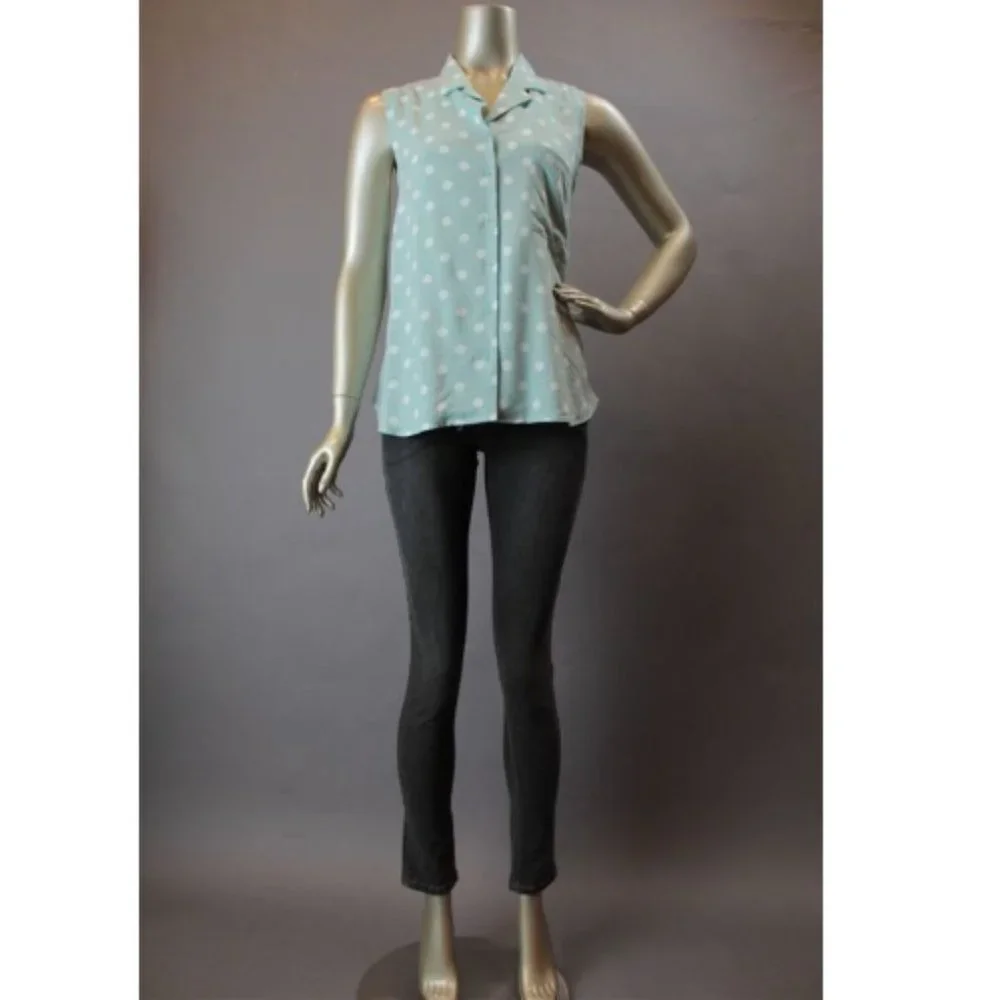 NWT MINKPINK Peppermint Patty Mint Green Polka Dot Sleeveless Top S
