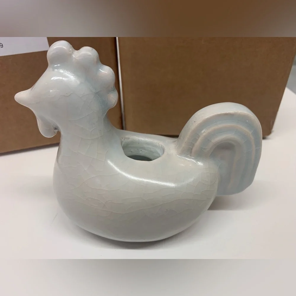 West Elm 2/$18 Chicken White Candle Taper Holder