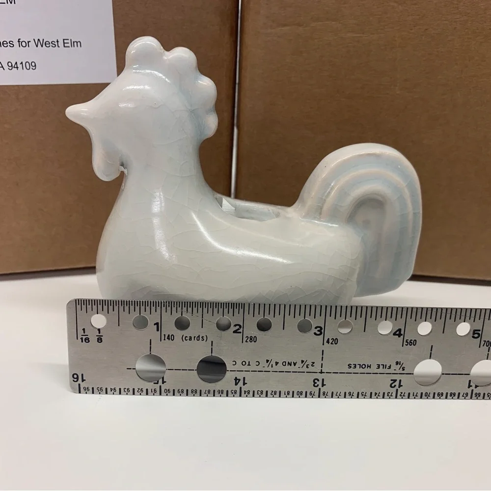 West Elm 2/$18 Chicken White Candle Taper Holder