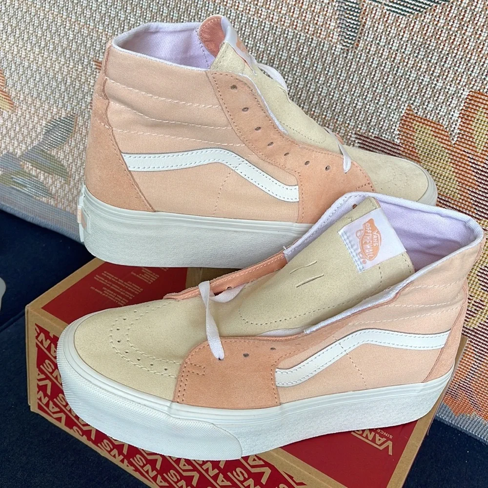 Vans WMNS Sk8-Hi Tapered Color Block Peach VN0A5JMKBOD Platforms Sneakers