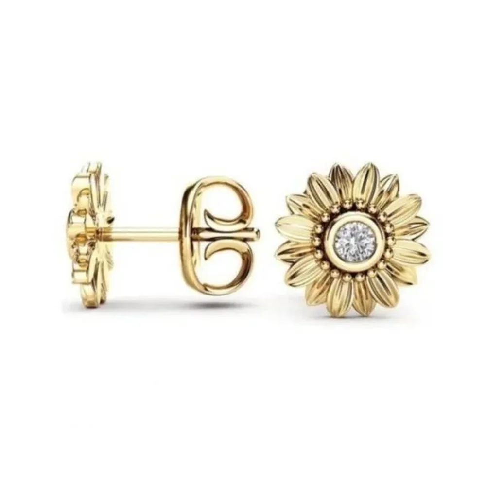 18k Yellow Gold Diamond Earrings