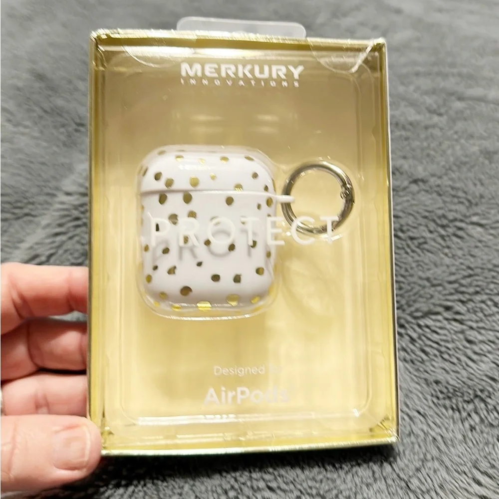 AirPod Case With Hook Gold Speckled NWT MERKURY INOVATIONS