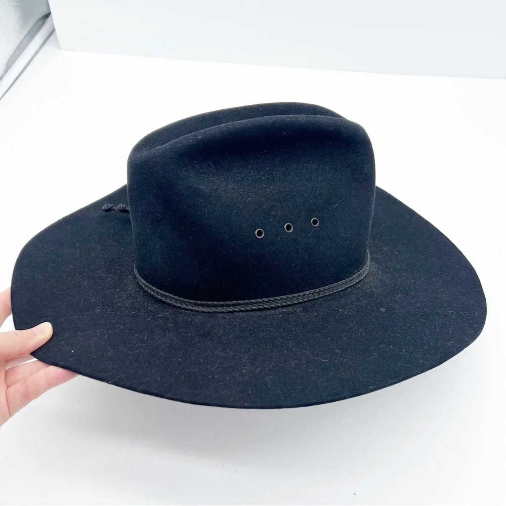 Vintage Wrangler Black Cowboy Hat