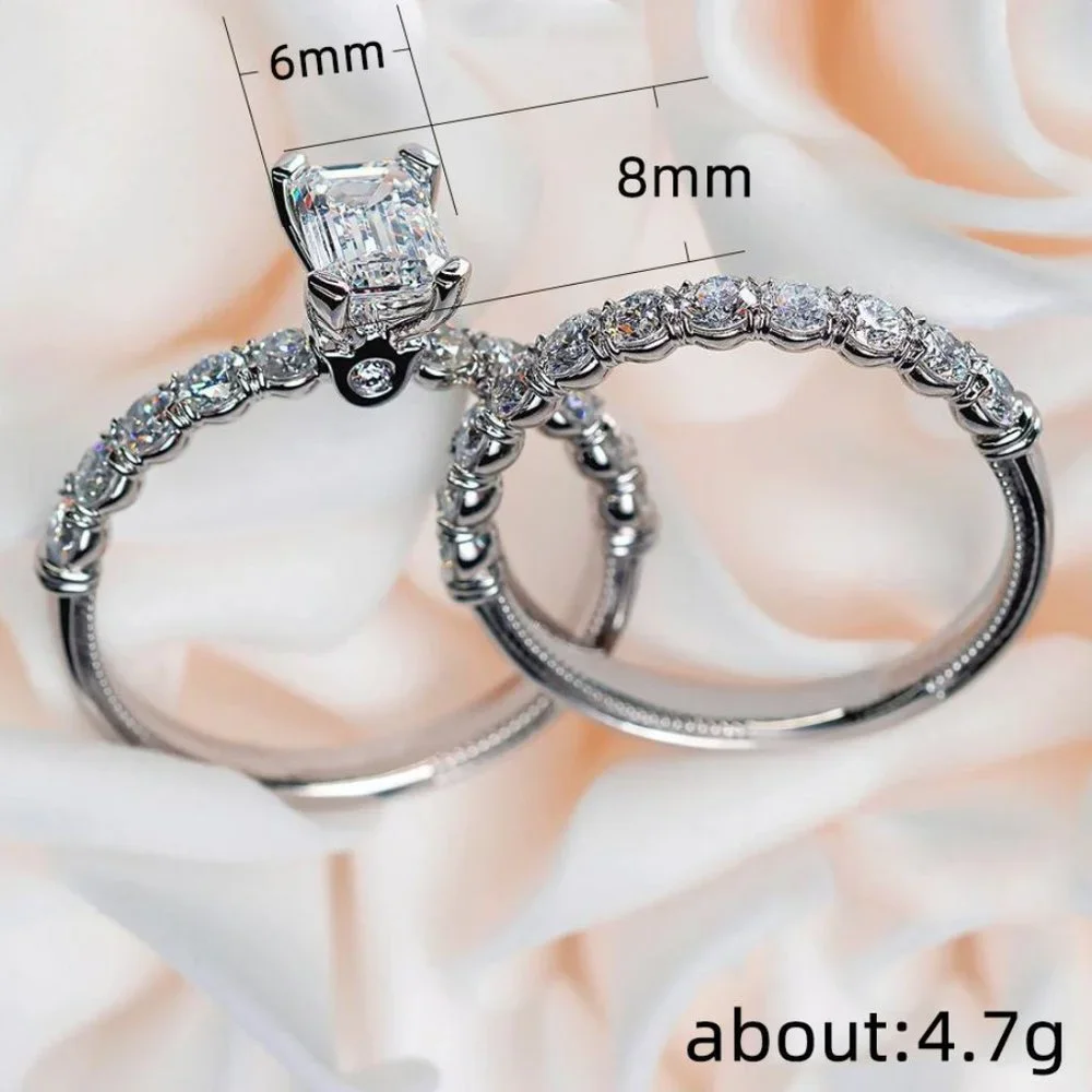 🔥 Shiny Radiant Cut Zircon Macro Pave Beautiful Wedding Ring for Women, PD401