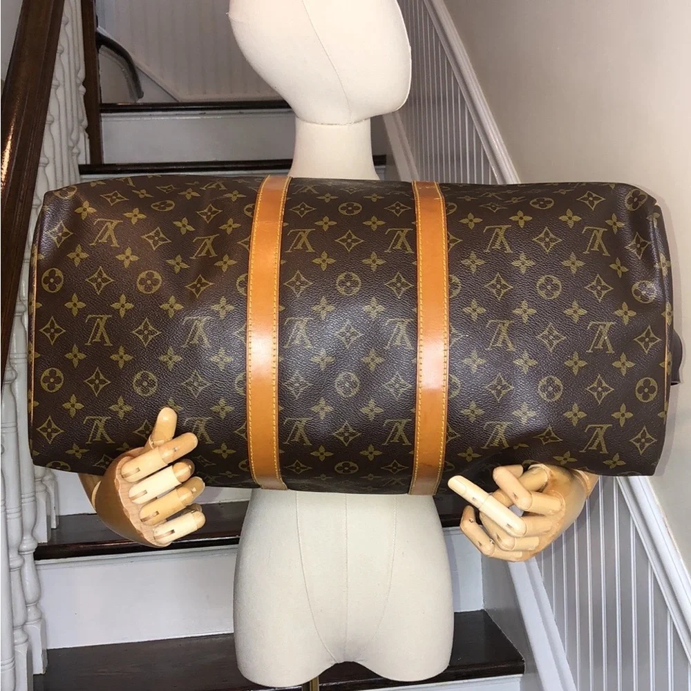 LOUIS VUITTON LV50 Keepall Monogram Canvas Tote Travel Duffle Bag LV 50 SP0992