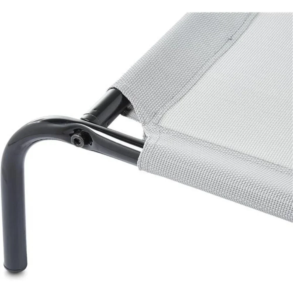 Cooling Elevated Dog Bed with Metal Frame, Large, Gray, 51 x 31 x 8 Inch
