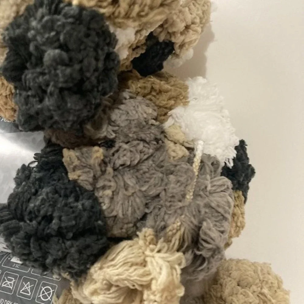 Red Heart Pomp A Doodle Jumbo Yarn Granite Pom Pom Brown Black White