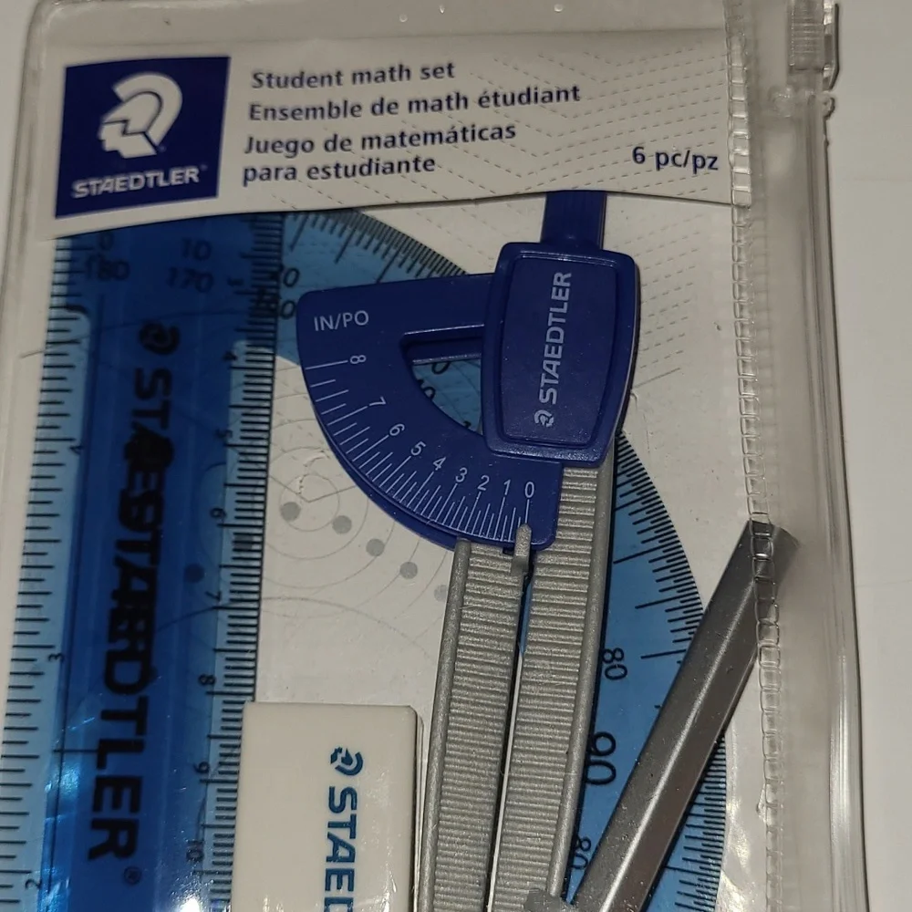 Student Math Set - Protractor, Pencil Compass, Ruler, etc.