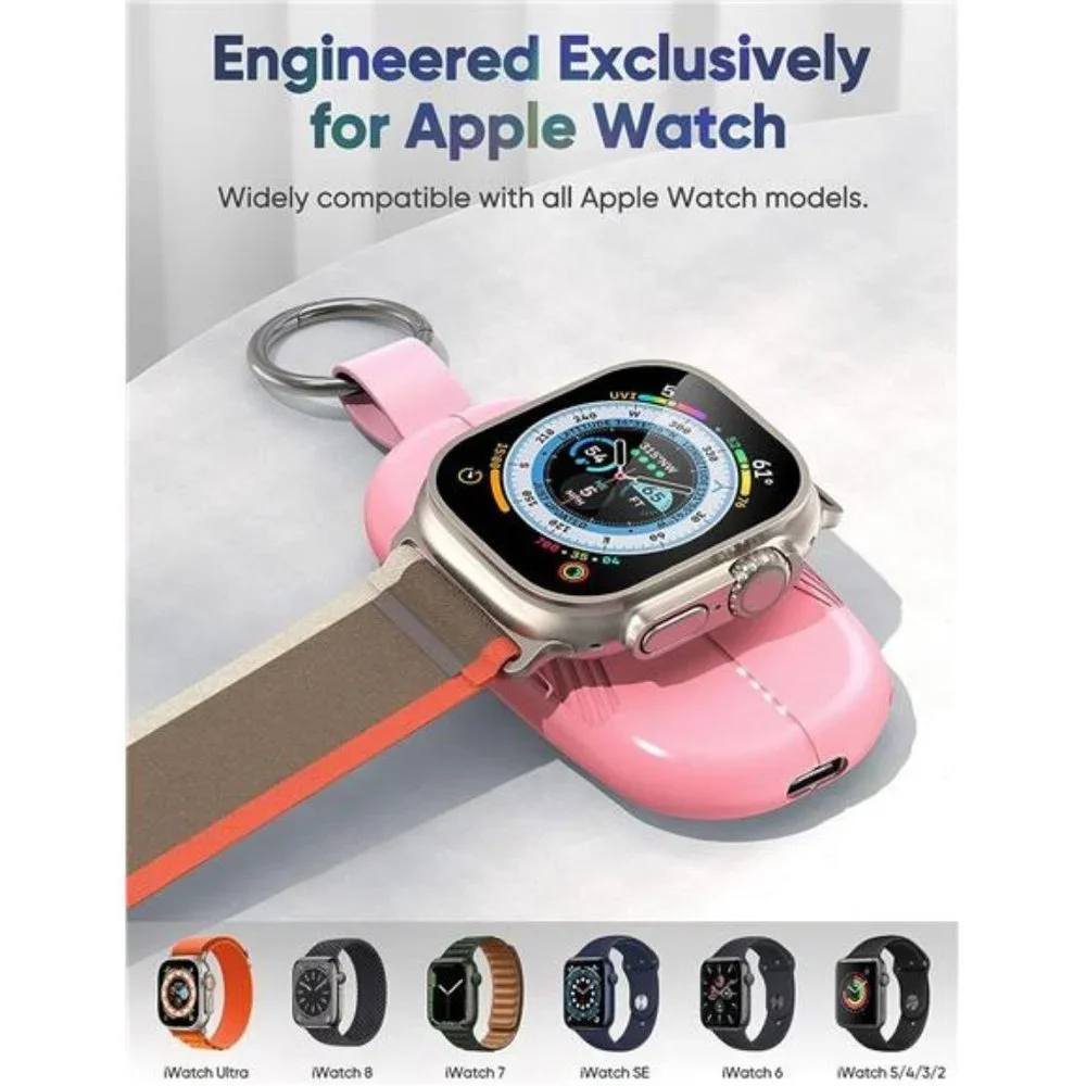 Portable Charger for Apple Watch, 1200mAh Magnetic Keychain Wireless Power Bank