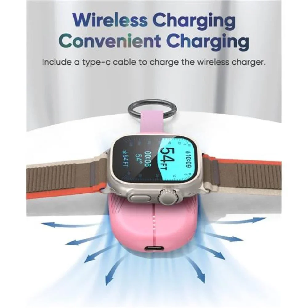 Portable Charger for Apple Watch, 1200mAh Magnetic Keychain Wireless Power Bank