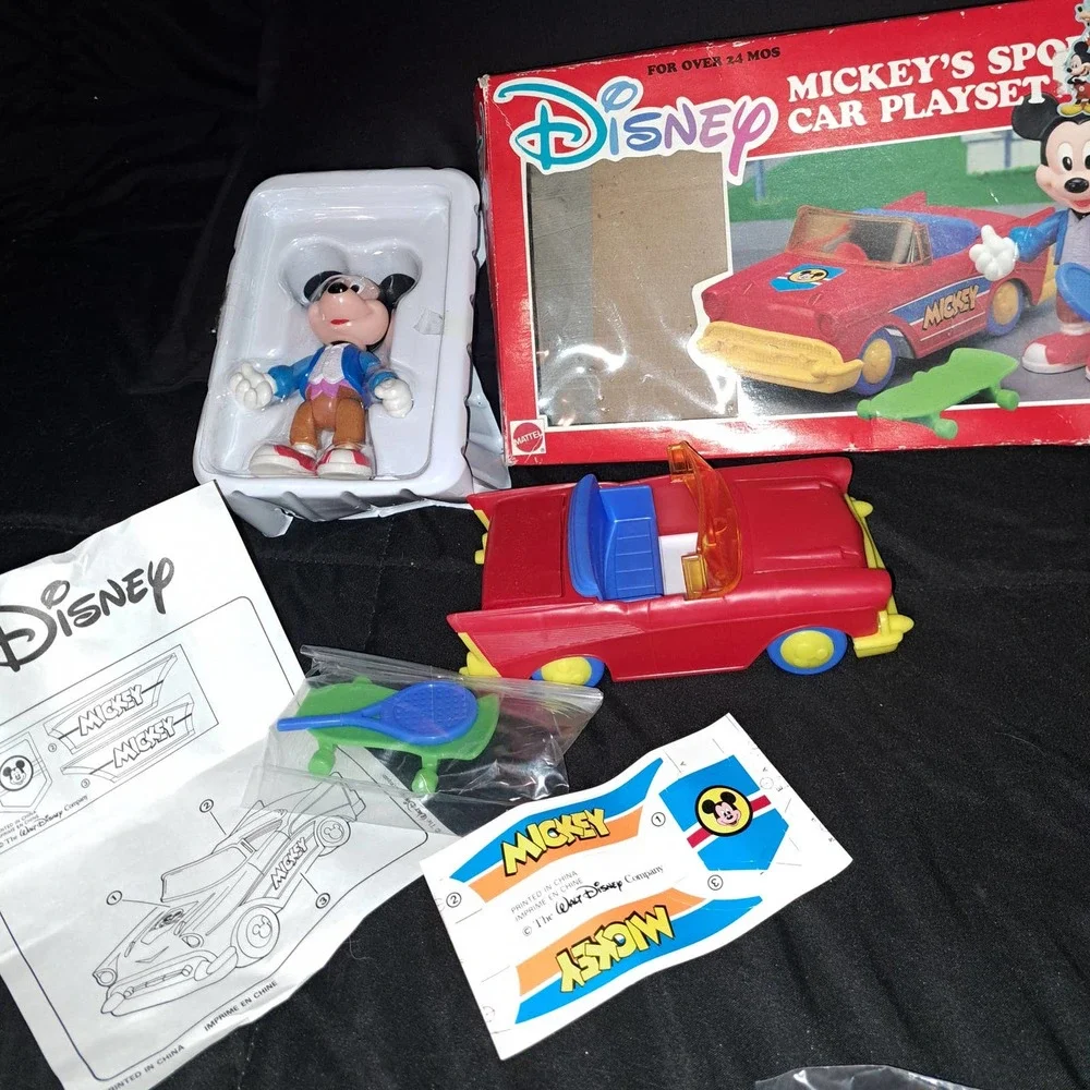 RARE VINTAGE COLLECTIBLE SEALED Mattel Mickey Sportscar Playset No 6497