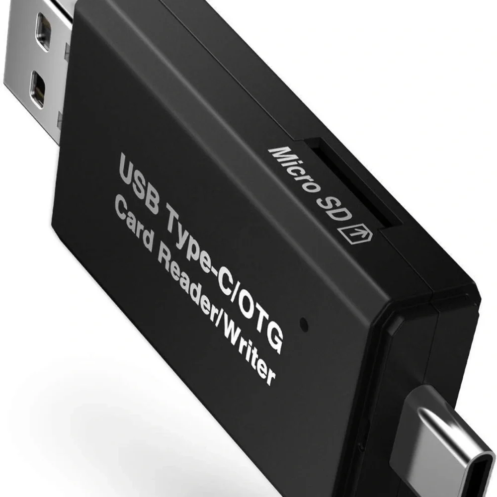 COCOCKA SD Card Reader, 3 in 1 USB-C USB-A Micro USB Camera Memory Card Reader