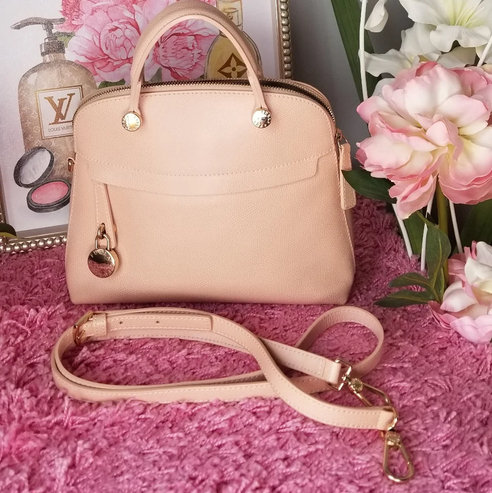 Furla Cream Satchel with Removable strap and Functional Lock charm