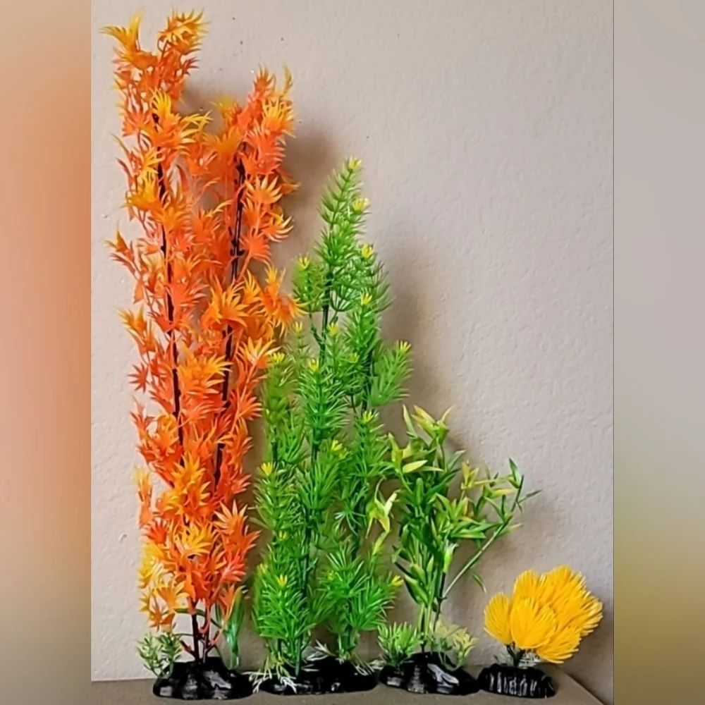 New! TOPFIN Underwater Worlds Large Aquarium Plants Value Pack of 4