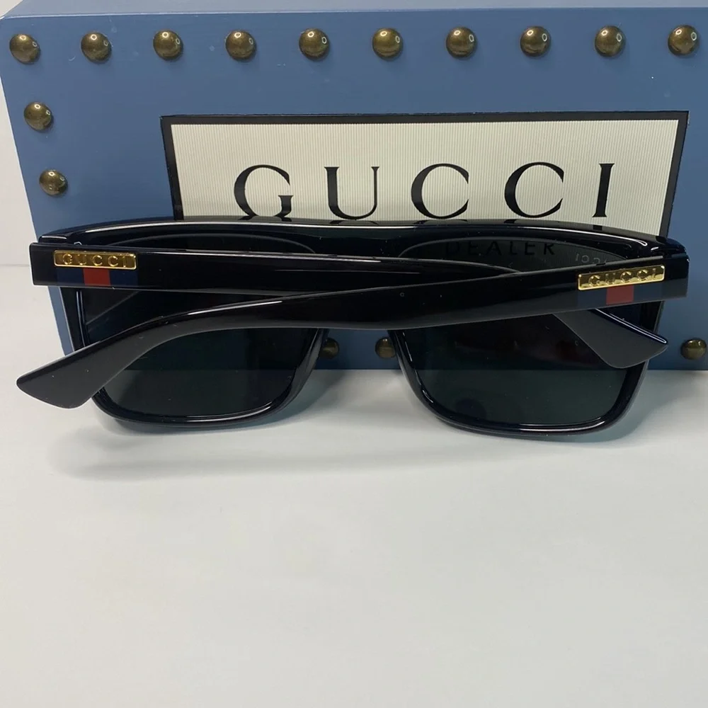 Authentic- New-GUCCI Grey /Black Browline Men's Sunglasses GG0748S 001 59