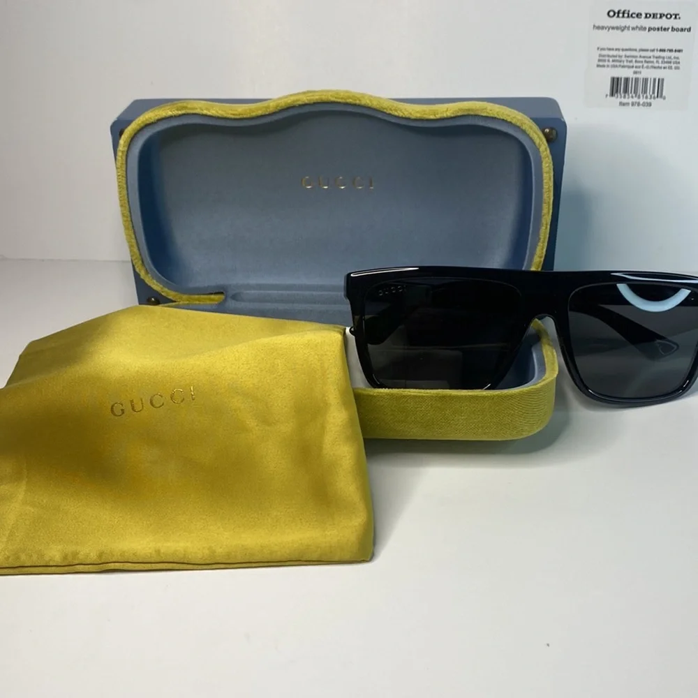 Authentic- New-GUCCI Grey /Black Browline Men's Sunglasses GG0748S 001 59