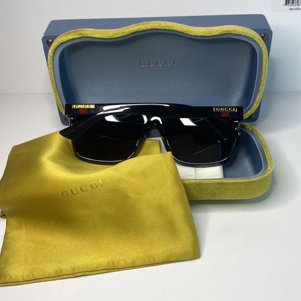 Authentic- New-GUCCI Grey /Black Browline Men's Sunglasses GG0748S 001 59