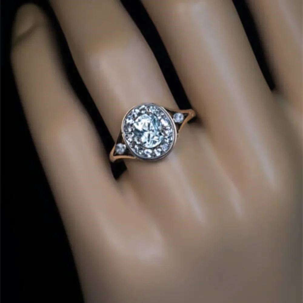 🎁 Refine Oval Pure Blue Zircon Silver Elegant Rings for Women, PD674