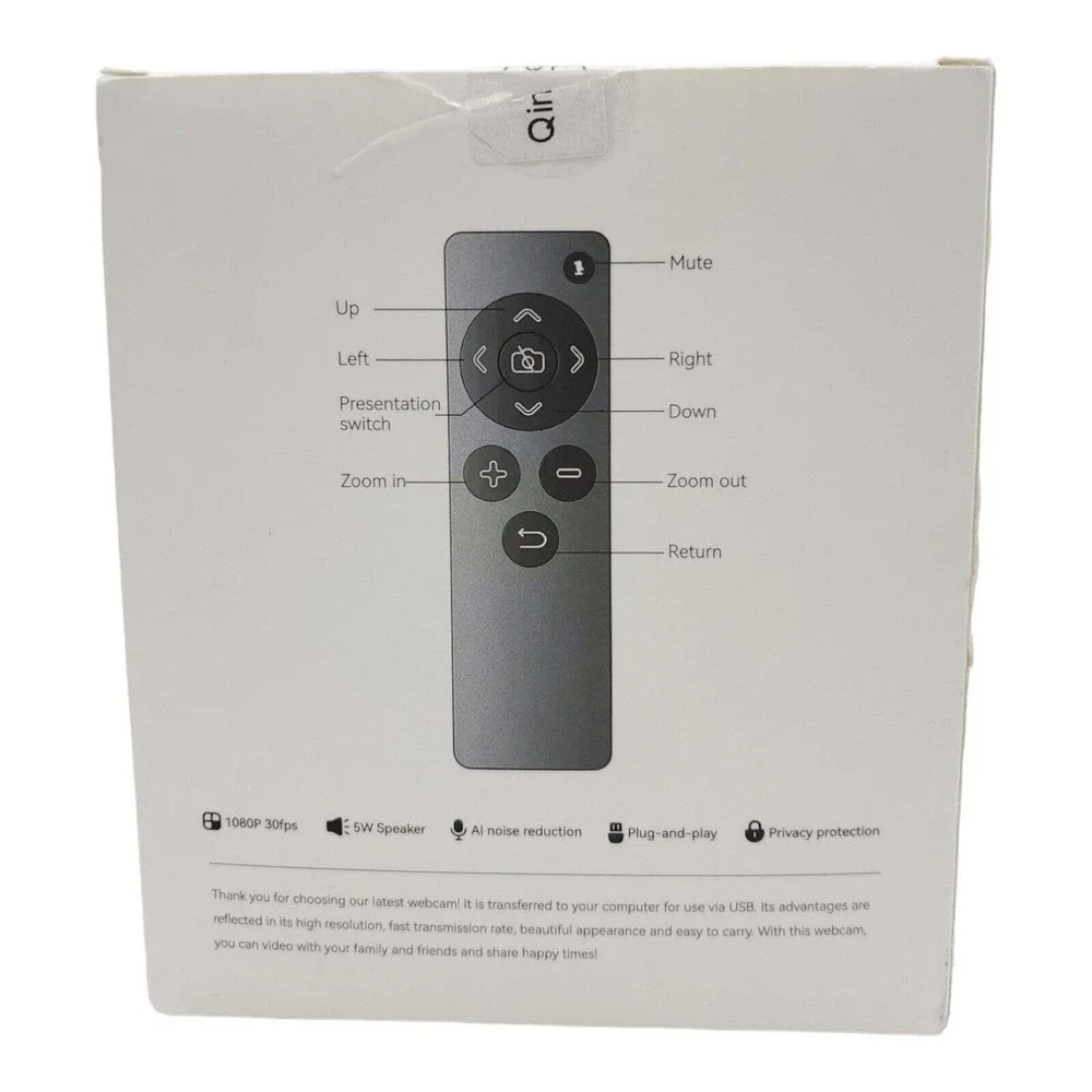 1080P HD Webcam with Microphone Speaker, Fast Auto Focus 3 in 1 Conference Camer