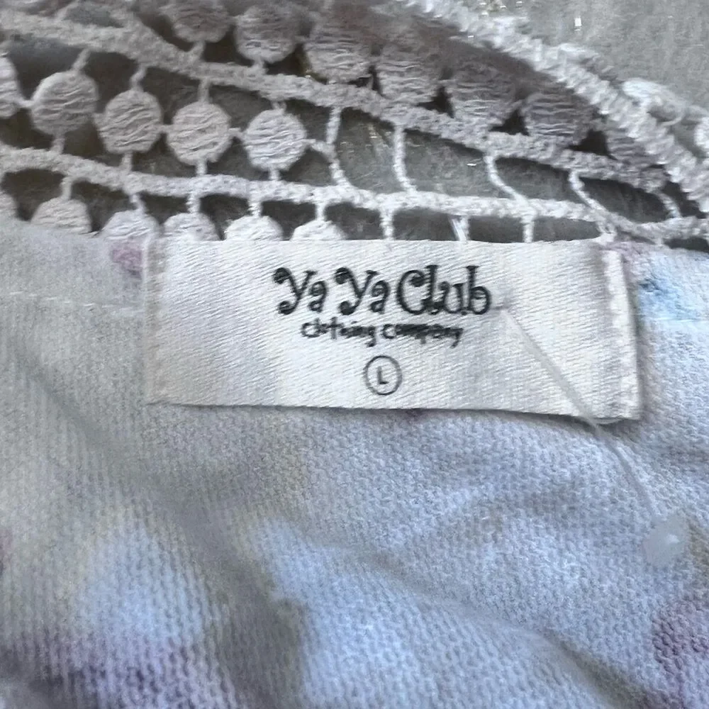 YaYa Club Open Back Crochet Trimmed Loose Fit Floral Sweatshirt 💗