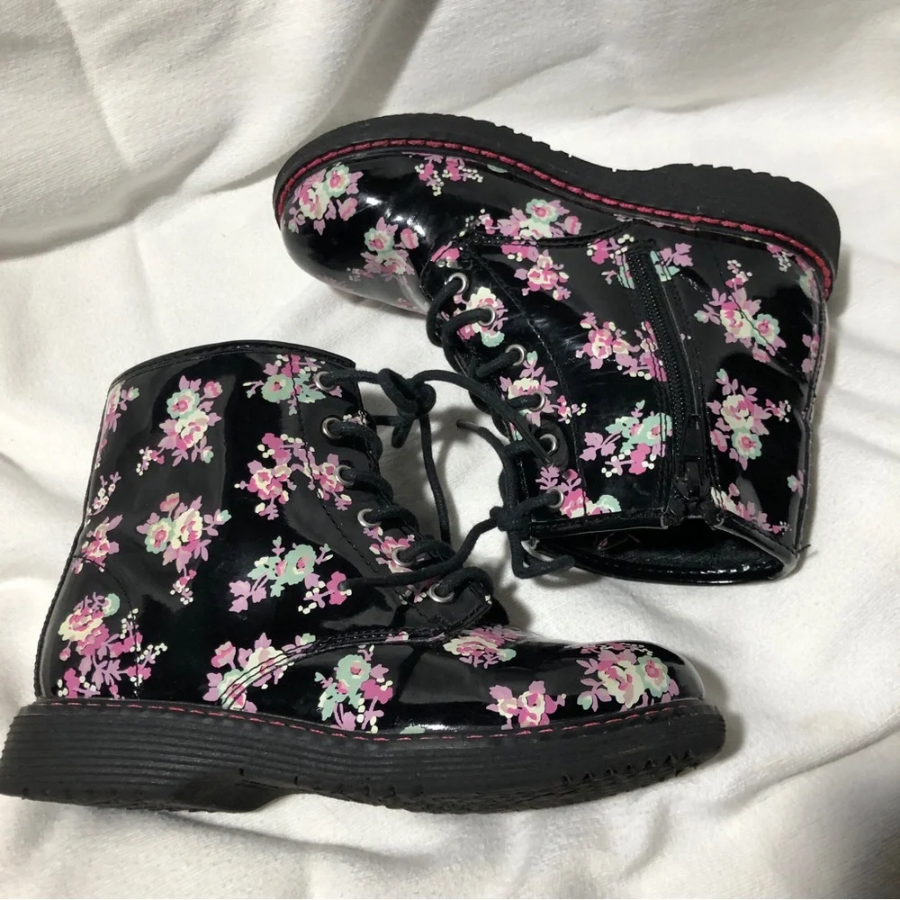 Flower Power Combat Boots Children Palace
