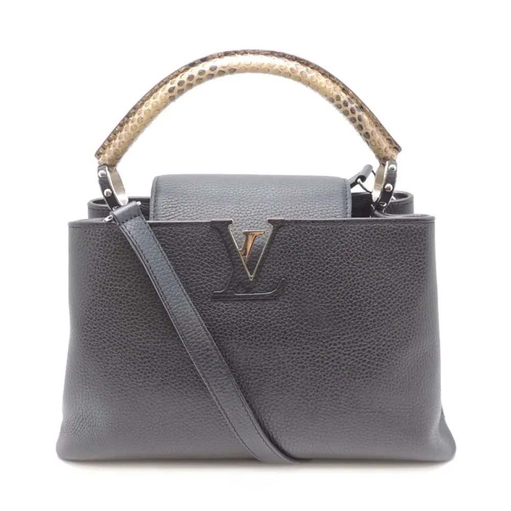Louis Vuitton Taurillon Capucines MM Handbag Black