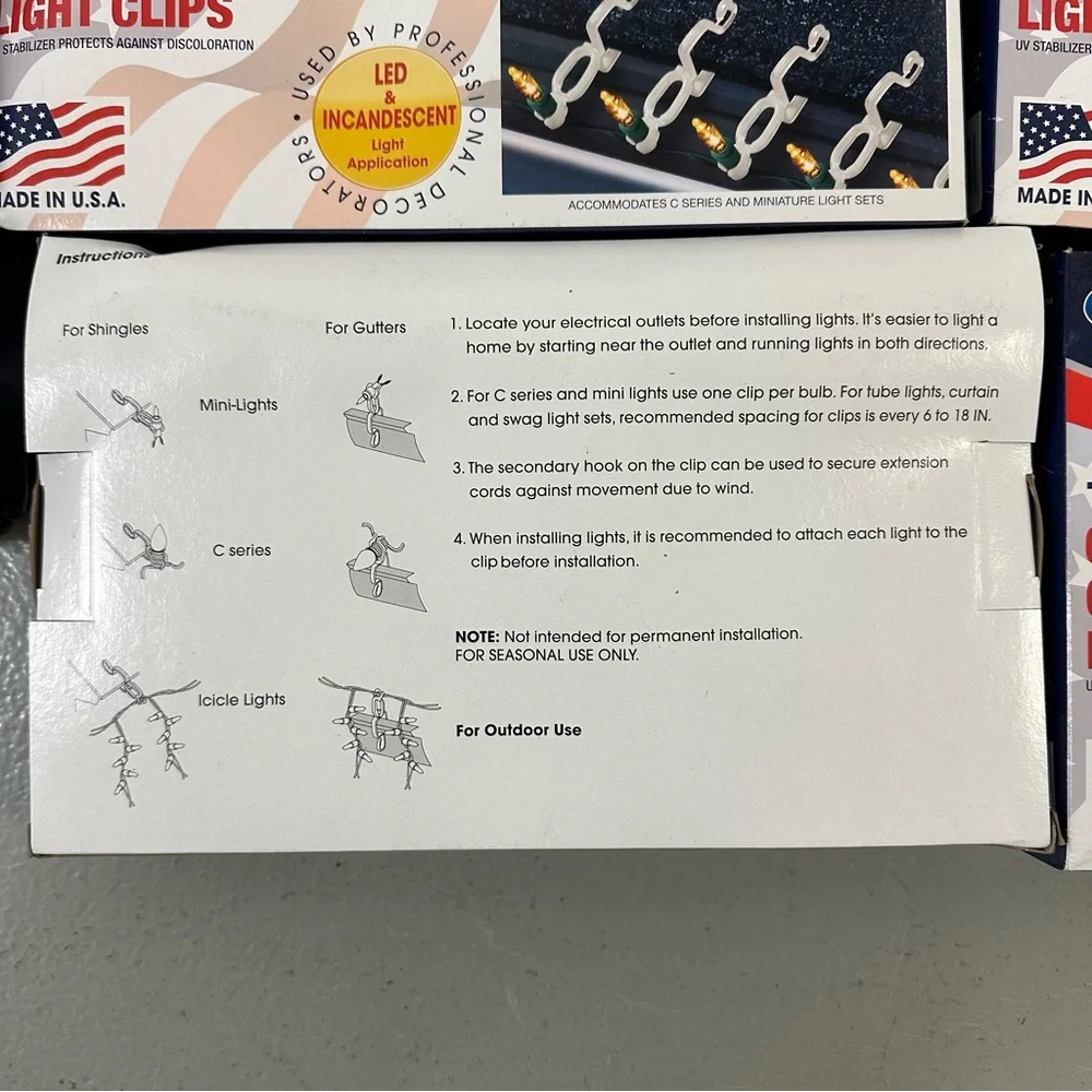 7 Boxes - Titan Pro Commercial Grade Christmas Light Clips - New in Boxes